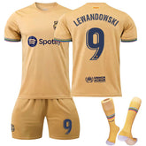 LEWANDOWSKI #9 Barca Away Shirt 2022/23 Soccer Jersey Kit Football Set For Adult Kids
