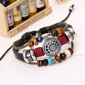 Multilayer Woven Beaded Bracelet for Men and Women-Black