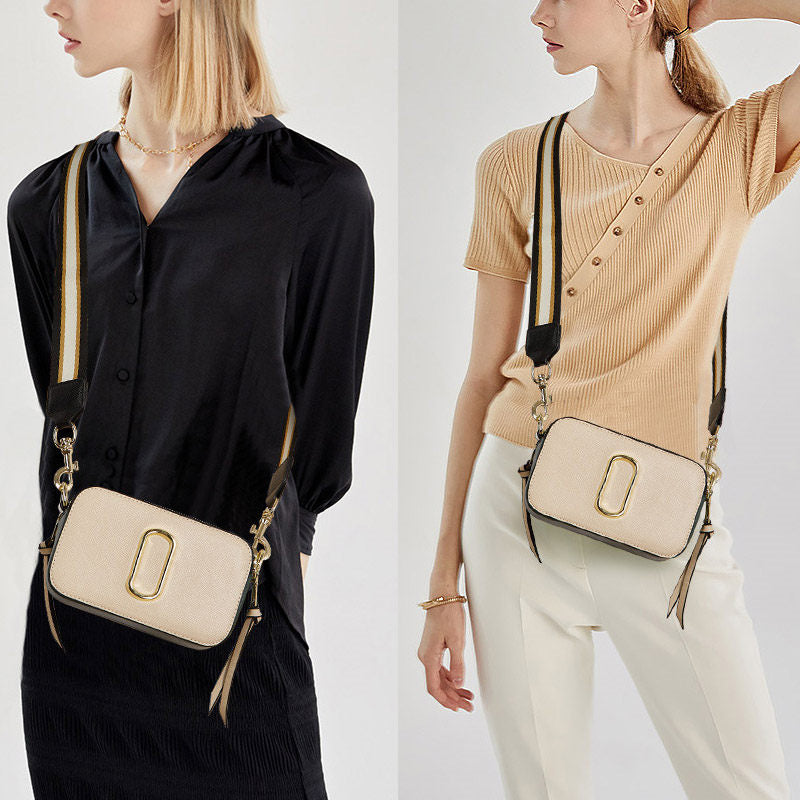 Womens Crossbody Bags Small PU Leather Purse Zipper Shoulder Handbag-Khaki