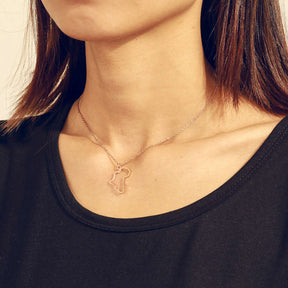 Minimalist Africa Map Pendant Necklace for Women-RoseGold