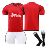 Red Devil Man Utd Home UEFA Jersey 3 Pcs Soccer Training Outfits