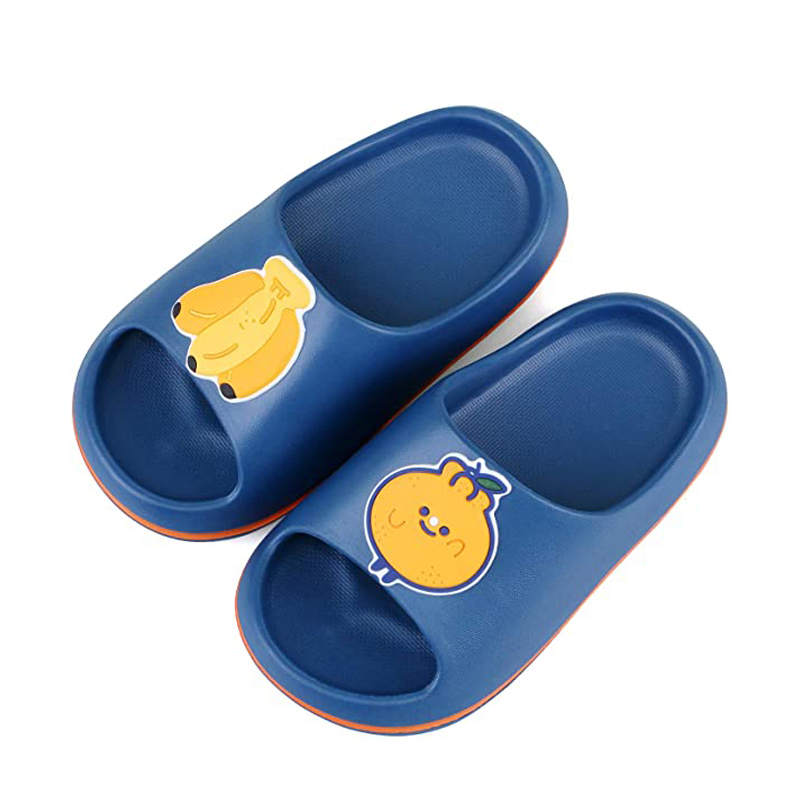 Toddler Girls Boys Non-Slip Shower Slippers Summer Beach Pool Water Shoes-Fruit DarkBlue