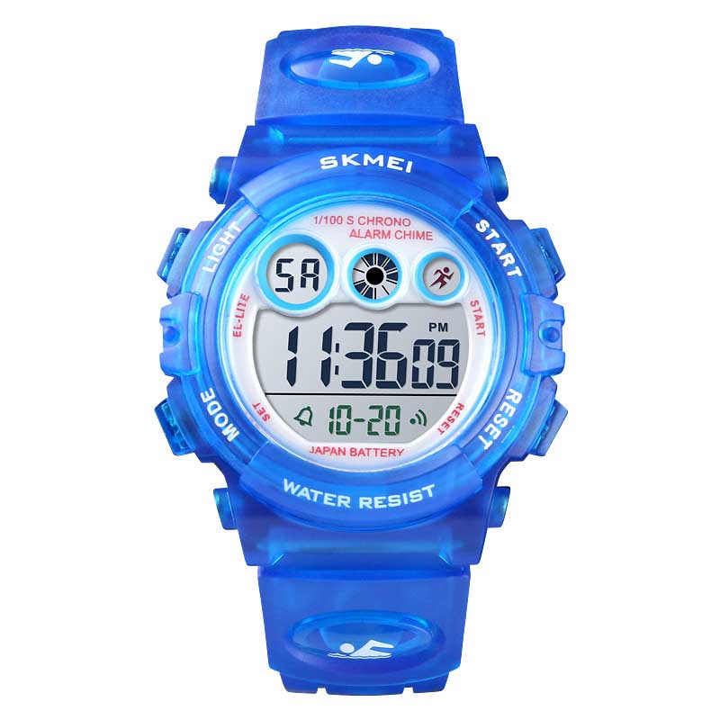 Kid Waterproof Electronic Multi Function Outdoor LED Watches-DarkBlue