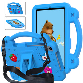 Strawberry Tablet Case with Shoulder Strap Stand for Samsung Galaxy Tab A 8.4 inch 2020-SkyBlue