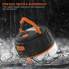 Portable LED Camping Light Magnetic Base for Hurricane Emergency Hiking-Orange