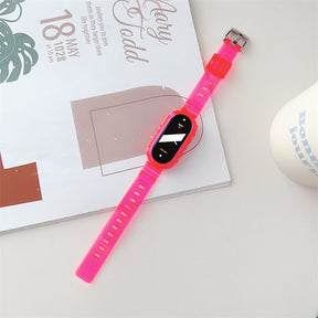 Glacier Bands with Bumper Case Jelly Transparent for Mi 8-Pink
