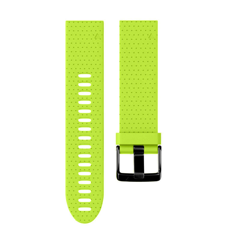 Watch Band For Garmin Fenix  Fenix 5S/ 5S Plus/6S/ 6S Pro Soft Silicone 20mm Replacement Strap Black Steel Buckle-Lime