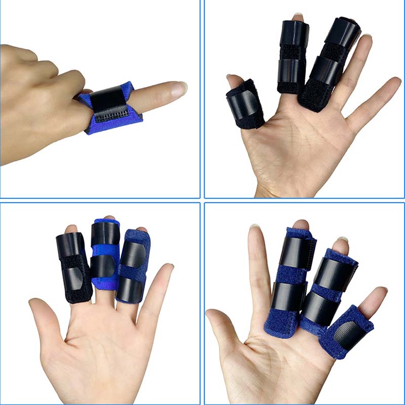 Breathable Finger Splint Built-in Aluminum Support for Pain Relief Knuckle Fixation-Blue