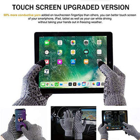 WIWU Winter Woman Gloves Upgraded Touch Screen Anti-Slip Silicone Gel Elastic Cuff Thermal-Coffee White-DZ32