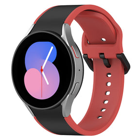 20mm Two Tone Silicone Sports Strap for Samsung Galaxy Watch 5-BlackRed