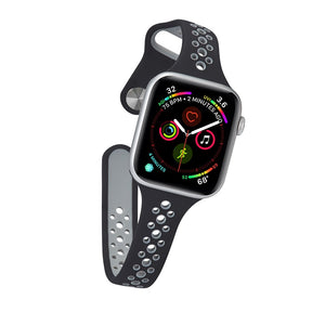 Nike Silicone Sport Breathable Watch For Apple iWatch Series-Black Grey