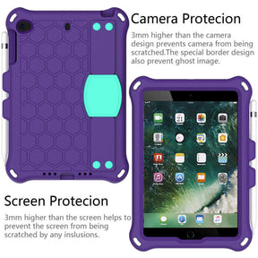 Hive iPad Case For iPad Mini 1/2/3/4/5 Durable Stand Cover With Shoulder Strap-PurpleAqua