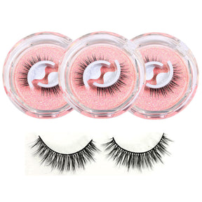 3 Pairs False Eyelashes Self Adhesive Waterproof Reusable No Glue Needed-5
