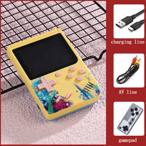 3.0inch Screen Retro Handheld Game Console 500 Classic FC Games Support to TV Output-Two Player-Yellow