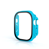 Screen Protector Case with Tempered Glass Film For Apple iWatch 8 Ultra -Cyan