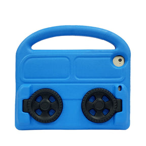 Wheel iPad Case For iPad Mini 1/2/3/4/5 Shockproof Stand Cover With Handle Stand-Blue