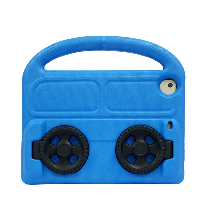 Wheel iPad Case For iPad Mini 1/2/3/4/5 Shockproof Stand Cover With Handle Stand-Blue