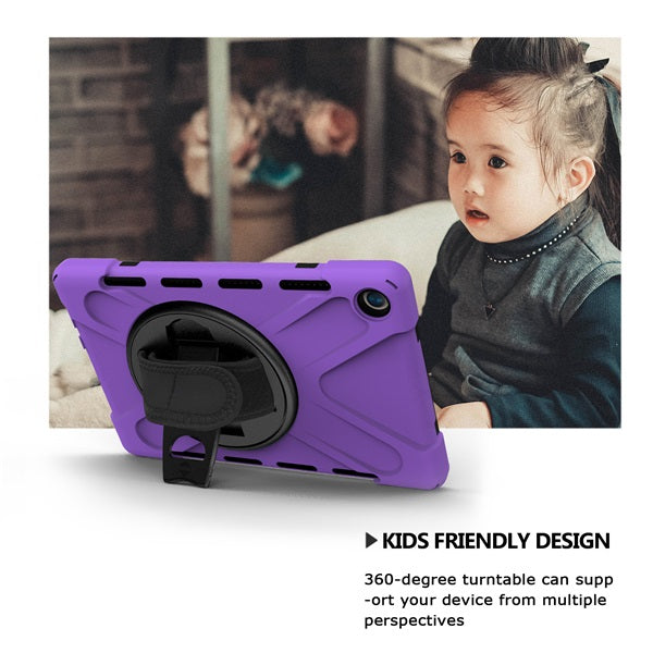 OnePiece Tablet Case Anti-fall Protective Cover Bulit-in Kickstand/Hand+Neck Strap For Huawei MatePad Pro 5G 10.8inch 2020-Purple