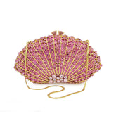Luxury Rhinestone Evening Clutch Bag Sparkly Bride Wedding Party Purses-Pink