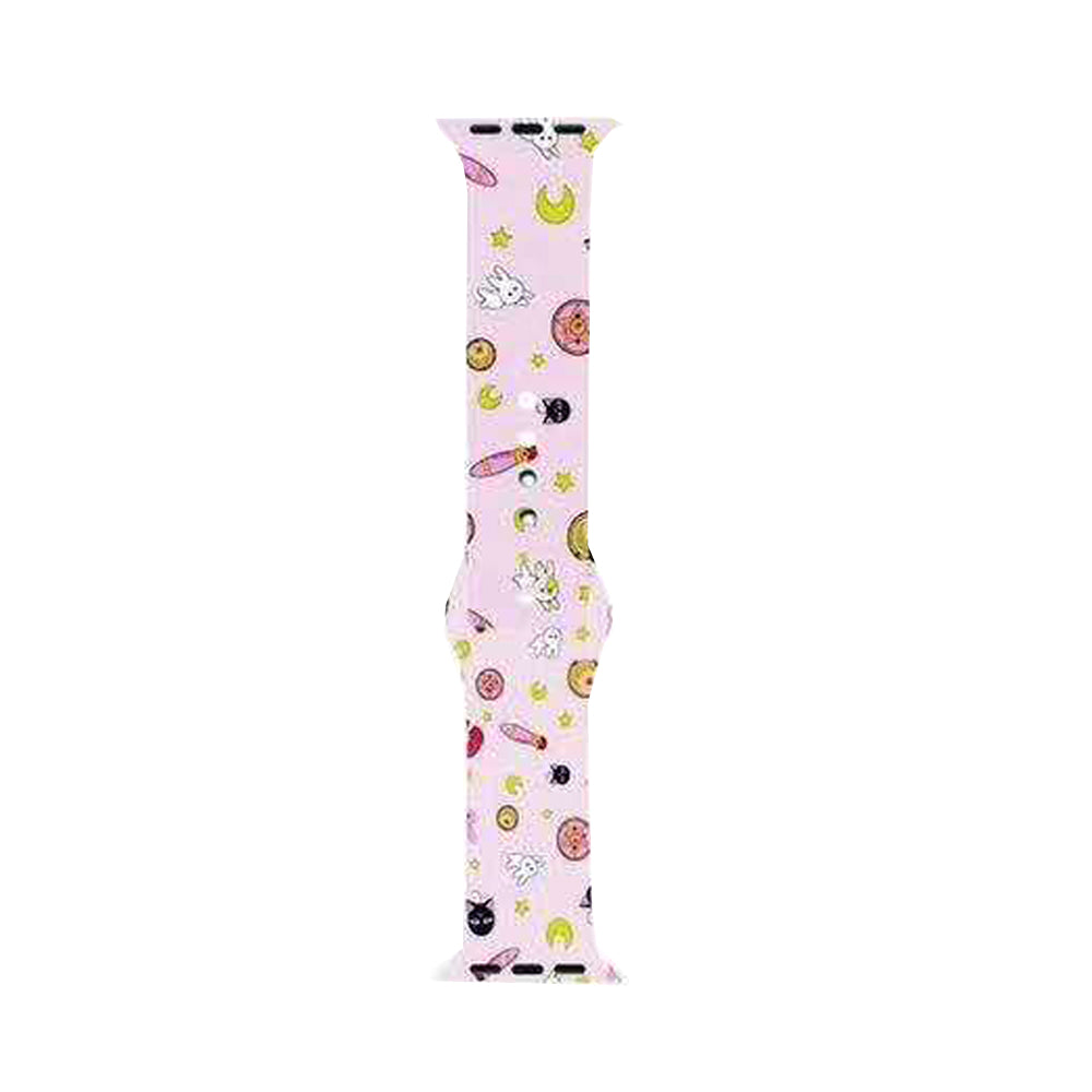 Color Printing Silicone Watch Band For Apple Watch SE/6/5/4/3/2/1(Rabbit)