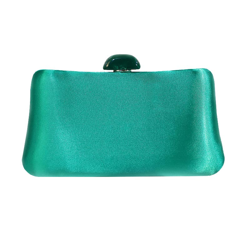 Womens Simple Solid Color Handbag Square Bag with Chain-Green