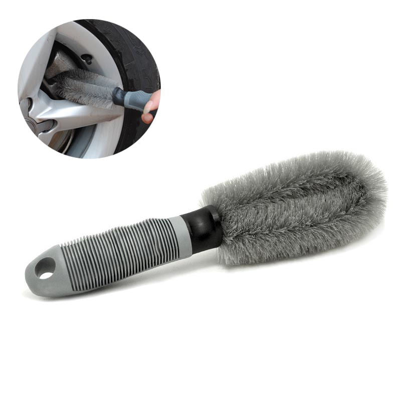 Car Wheel and Rim Detailing Brush with Comfort Grip-Straight Brush