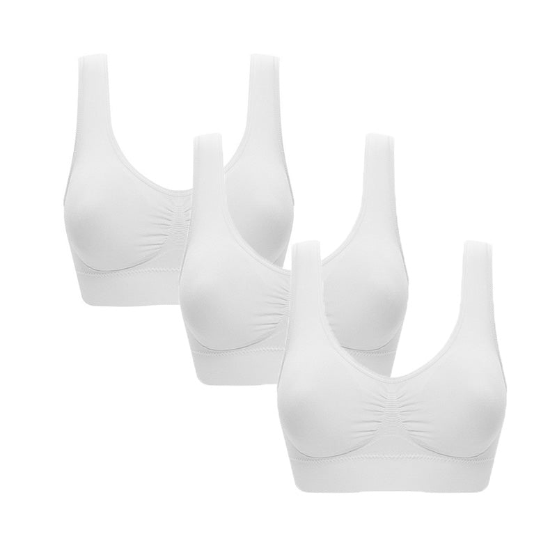 3 Pcs Seamless Sports Bras with Removable Pads Yoga Vest-Set2