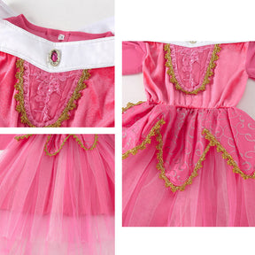 Girls Princess Dress Set Halloween Christmas Party Cosplay Costume-Pink