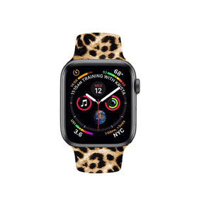 Color Printing Silicone Watch Band For Apple Watch SE/6/5/4/3/2/1(Coffee Leopard)
