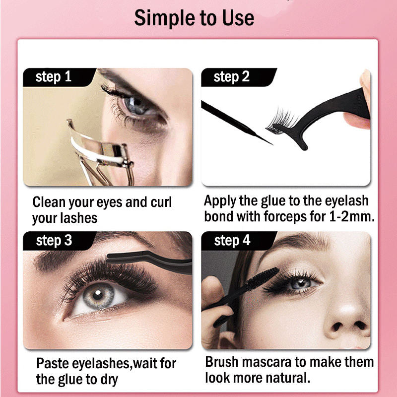 5 Pairs False Eyelashes Natural Curly 3D Lashes Set for Daily-x009