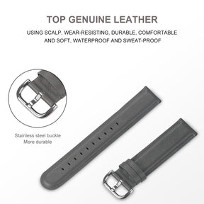 D Buckle Leather Watch Band For Samsung Galaxy Watch 42/46mm Gear S3 Frontier/Classic(Grey)