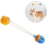 Dog Chew Suction Cup Toys Dog Tug of War Toys for Aggressive Chewers-BlueYellow