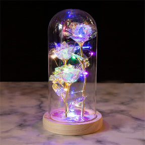 Galaxy Rose Light Glass Dome Romantic Gifts on Valentines Day-ColoredLightB