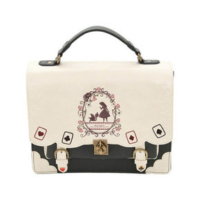 Women Vintage Messenger Bag Lolita Cute Handbags for Girls-White