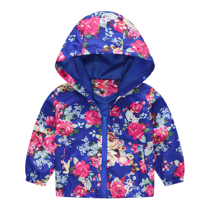 Boys Girls Cartoon Print Zip Lightweight Jacket Hooded Coats Casual Windbreaker-16