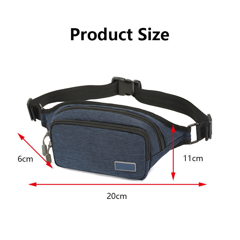 Casual Zipper Crossbody Fanny Pack For Traveling Running-Royal Blue