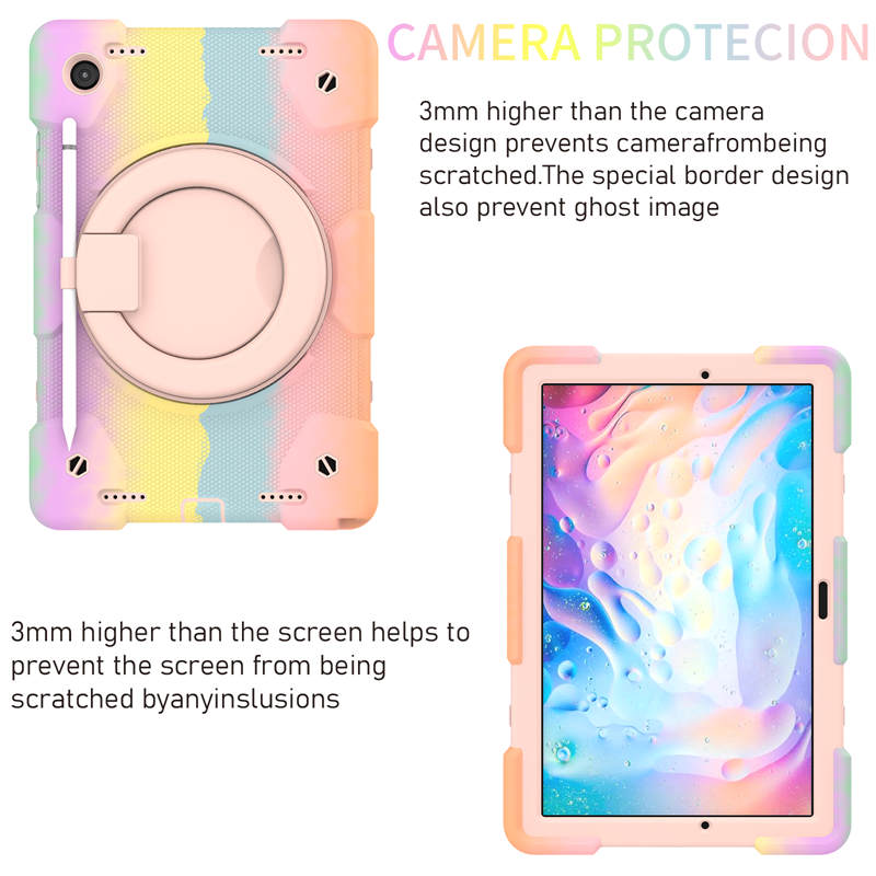 Tab A 8 X200/X205 Samsung Tablet Case with 360¡ãSwivel Stand-Colorful Rose Gold