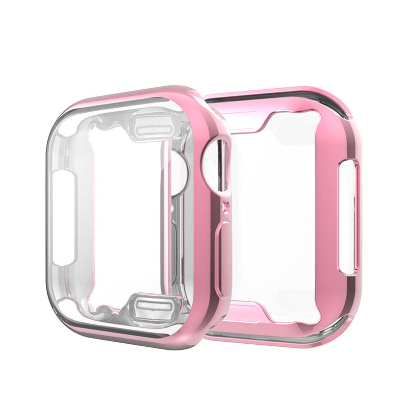 TPU All Around Screen Protective Cover for iWatch SE/6/5/4/3/2/1-Pink
