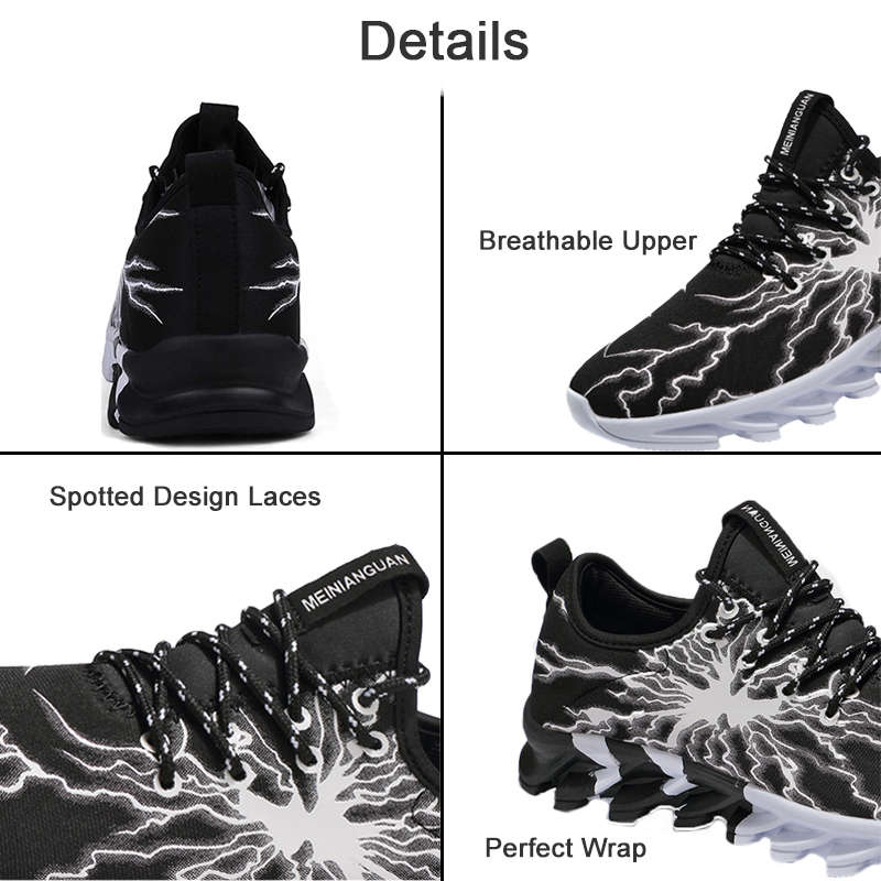 Mens Road Running Shoes Lightweight Sneakers for Men and Women-BlackWhite