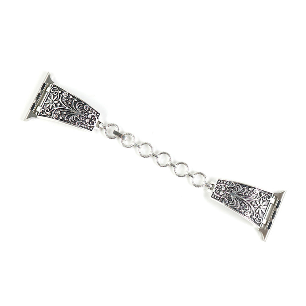 Retro Hollow Metal Watch Band For Apple Watch SE/6/5/4/3/2/1(Silver2)