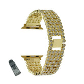 MTX Stainless Steel Watch Band Adjustable Wristbands for Apple IWatch Series SE/1/2/3/4/5/6 For Women-Gold