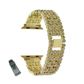 MTX Stainless Steel Watch Band Adjustable Wristbands for Apple IWatch Series SE/1/2/3/4/5/6 For Women-Gold