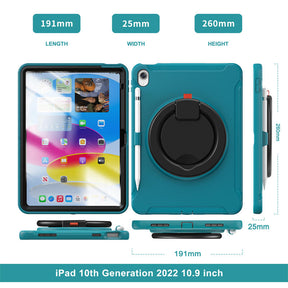Tablet Case For iPad 10th Full Body Protection with 360¡ã Stand Portable-Blue1