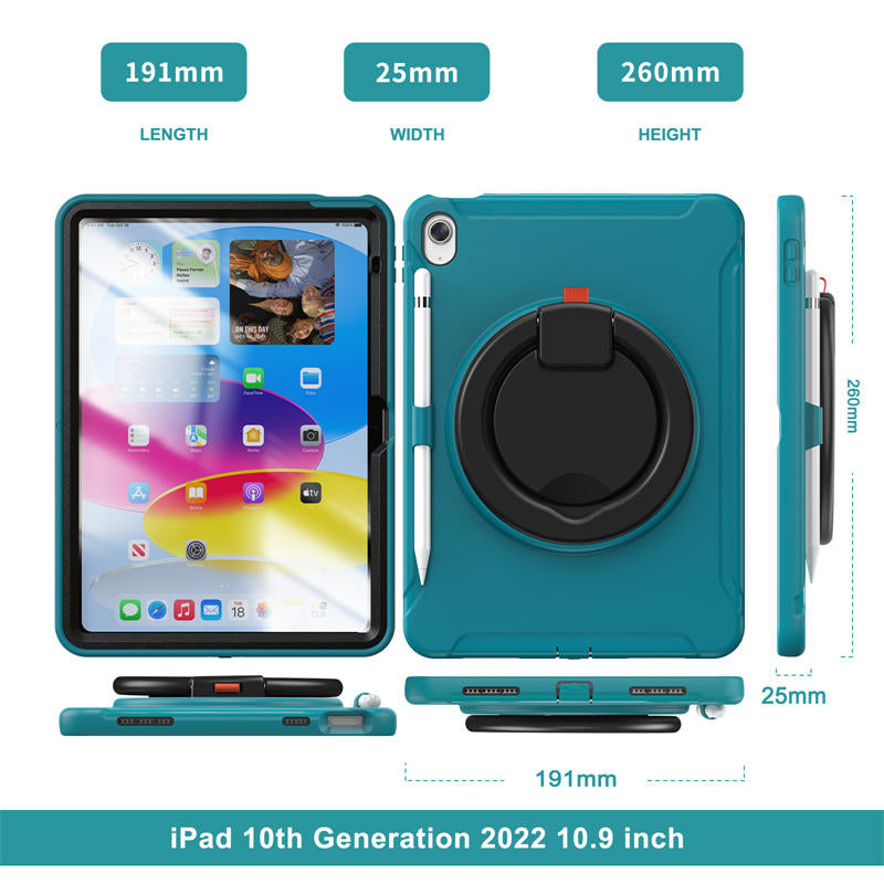 Tablet Case For iPad 10th Full Body Protection with 360¡ã Stand Portable-Blue1