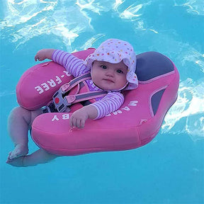 Non Inflatable Baby Pool Float No Flip Over Baby Floats for Infants Aged 3-48 Months-Pink