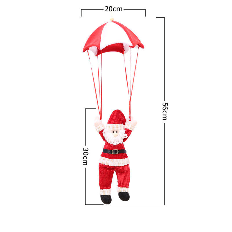 4Pcs Christmas Hanging Ornament Santa Claus Snowman Parachute for Xmas Tree Decoration