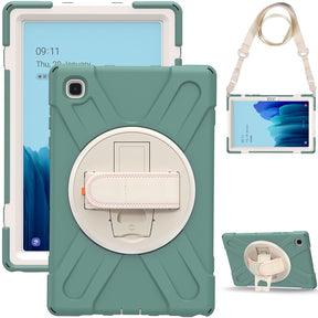Morandi Tablet Case For Lenovo Tab M10 FHD Plus TB-X606F X606X 2020 10.3 Smart Cover With Kickstand+Strap-Emerald Green
