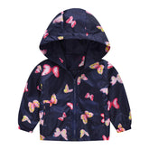 Boys Girls Cartoon Print Zip Lightweight Jacket Hooded Coats Casual Windbreaker-19