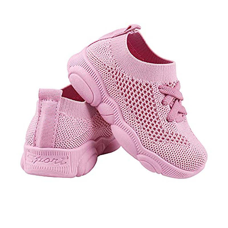 Baby First Walking Shoes Toddler Boys Girls Cotton Mesh Breathable Sneakers-Pink
