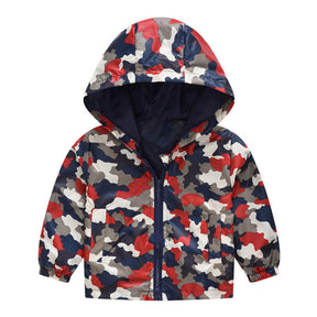 Boys Girls Cartoon Print Zip Lightweight Jacket Hooded Coats Casual Windbreaker-20